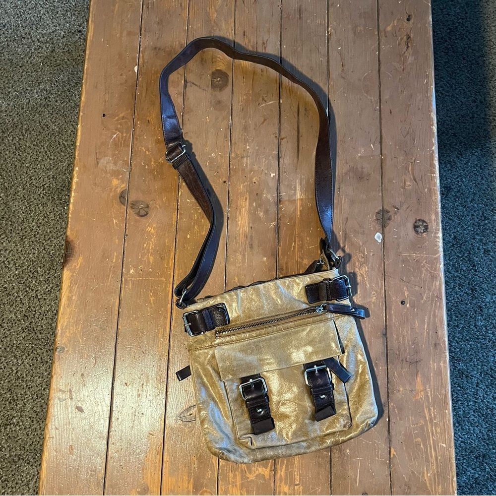 Danier Leather Sling Crossbody Buckle Bag